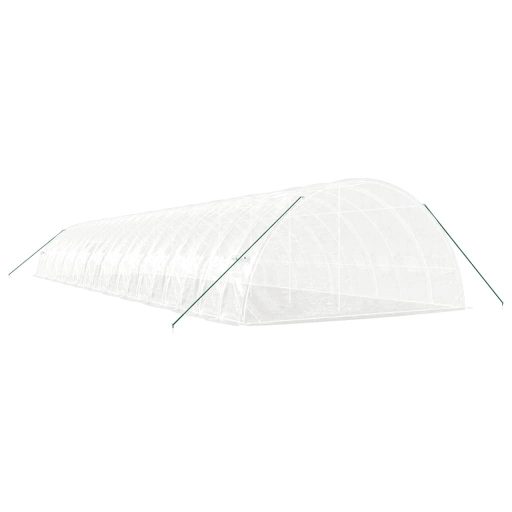 Fehér acélvázas melegház 132 m² 22x6x2,85 m