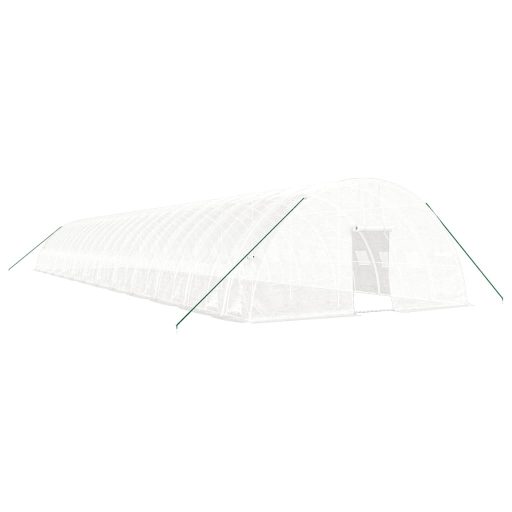 Fehér acélvázas melegház 144 m² 24x6x2,85 m