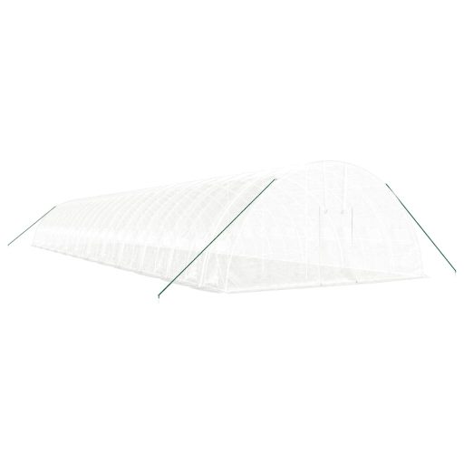 Fehér acélvázas melegház 144 m² 24x6x2,85 m
