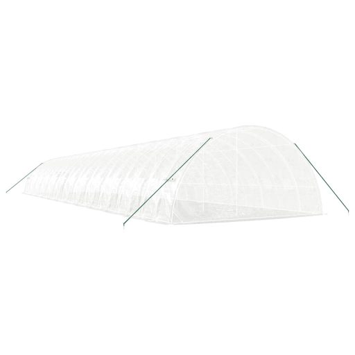 Fehér acélvázas melegház 144 m² 24x6x2,85 m