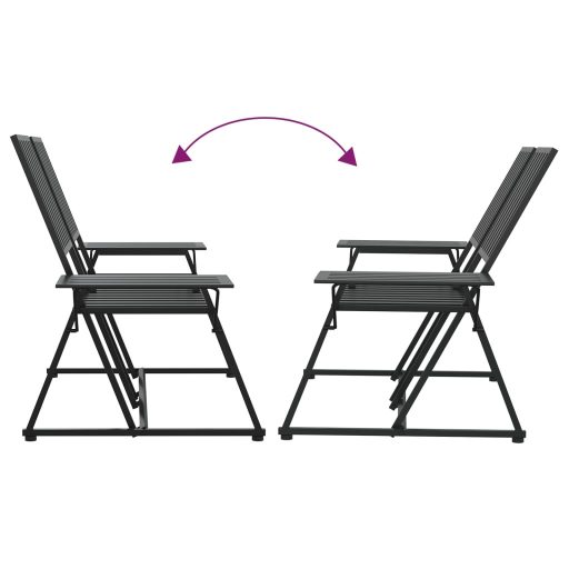 Kétszemélyes fekete acél kerti pad 165 cm
