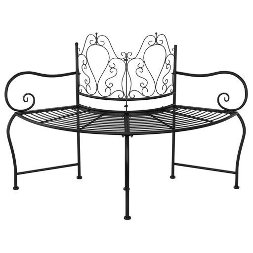 Fekete acél fa körüli pad 150 cm