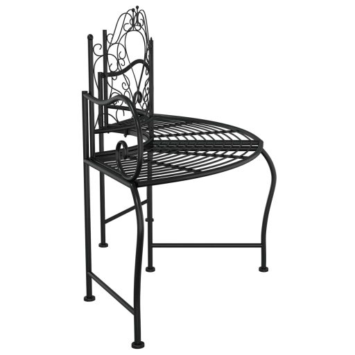 Fekete acél fa körüli pad 150 cm