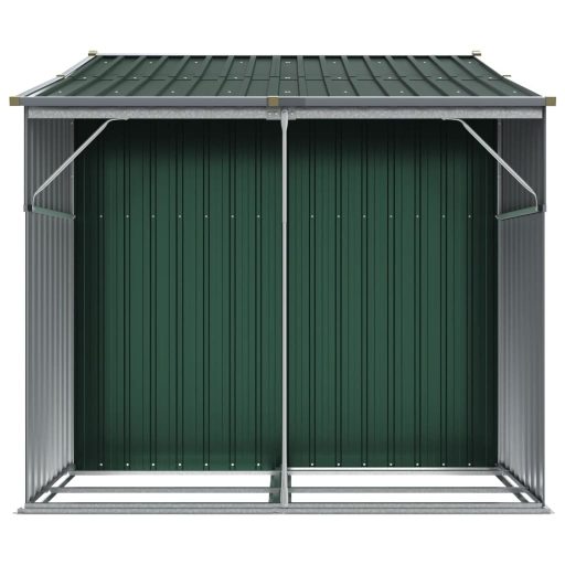 Zöld horganyzott acél kerti fészer 277 x 192,5 x 179 cm