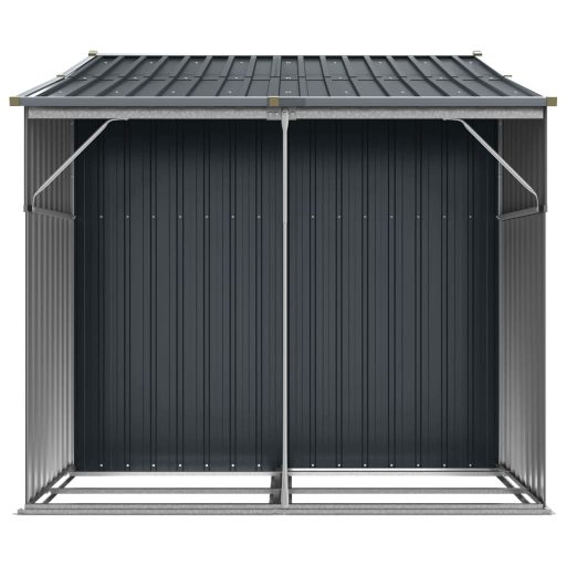 Antracitszürke horganyzott acél kerti fészer 277x192,5x179 cm