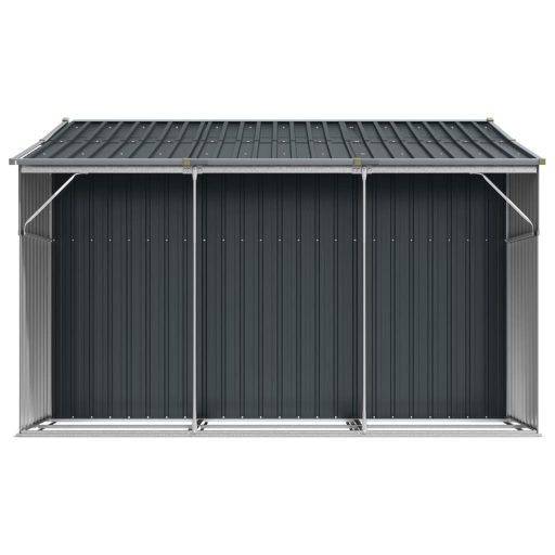 Antracitszürke horganyzott acél kerti fészer 277x279x179 cm