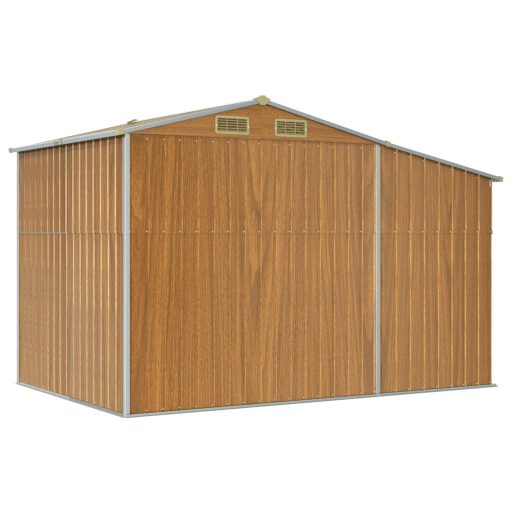 Világosbarna horganyzott acél kerti fészer 277 x 192,5 x 179 cm