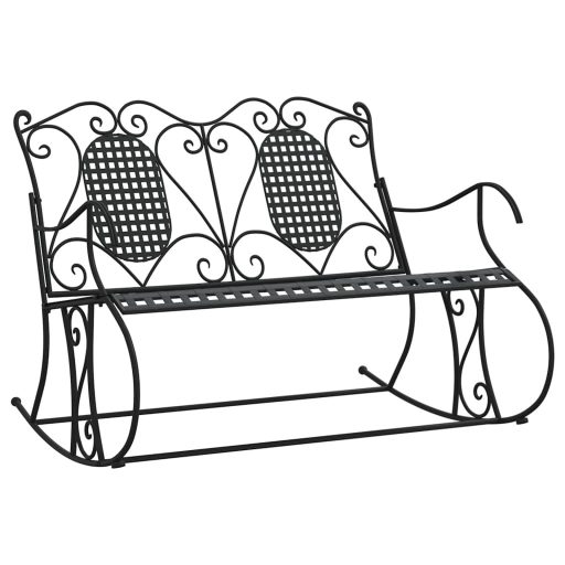 Kétszemélyes fekete acél hintapad 113 cm
