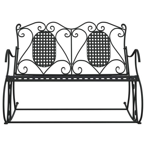 Kétszemélyes fekete acél hintapad 113 cm