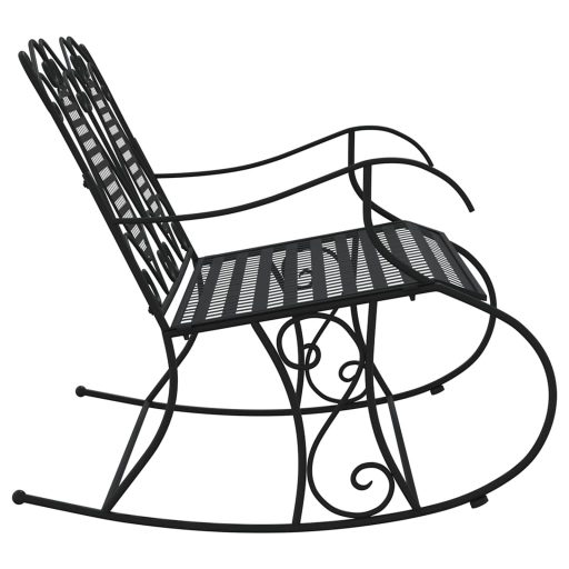 Kétszemélyes fekete acél hintapad 113 cm