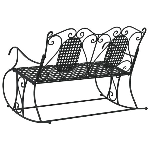 Kétszemélyes fekete acél hintapad 113 cm