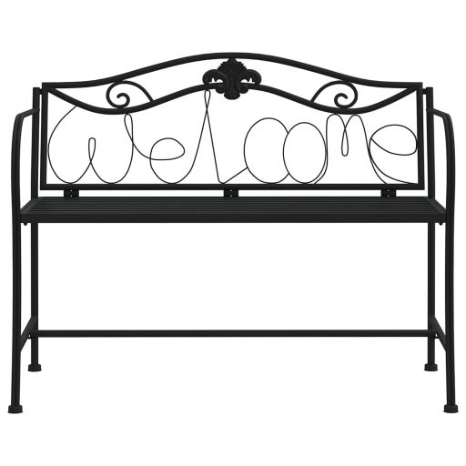 Kétszemélyes fekete acél kerti pad 104 cm