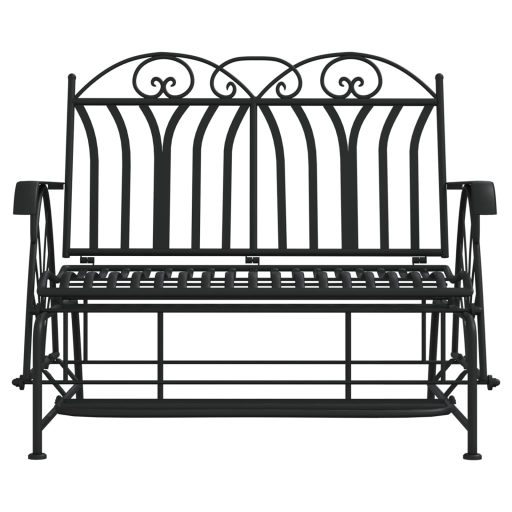 Kétszemélyes fekete acél hintapad 114 cm