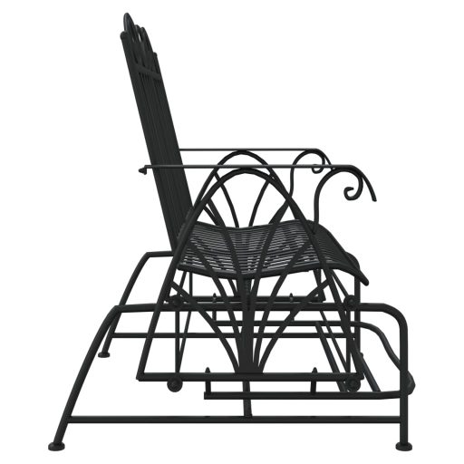 Kétszemélyes fekete acél hintapad 114 cm