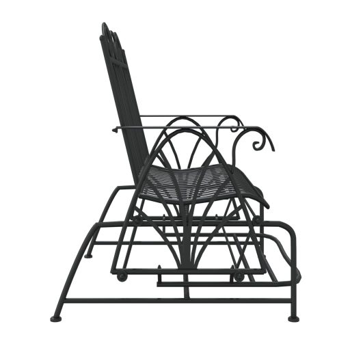 Kétszemélyes fekete acél hintapad 114 cm