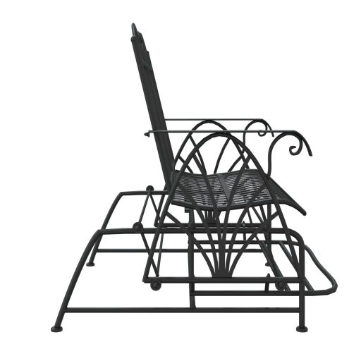 Kétszemélyes fekete acél hintapad 114 cm