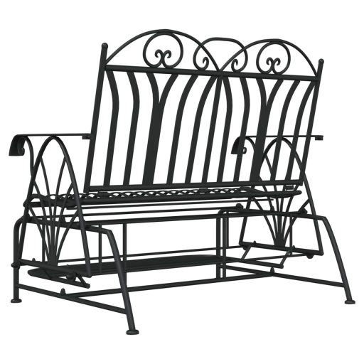 Kétszemélyes fekete acél hintapad 114 cm