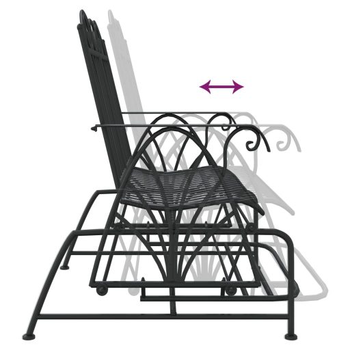 Kétszemélyes fekete acél hintapad 114 cm