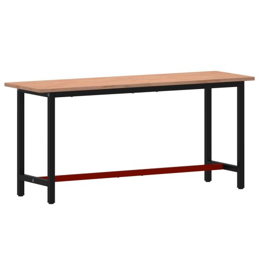Tömör bükkfa és fém munkaasztallap 180x55x81,5 cm