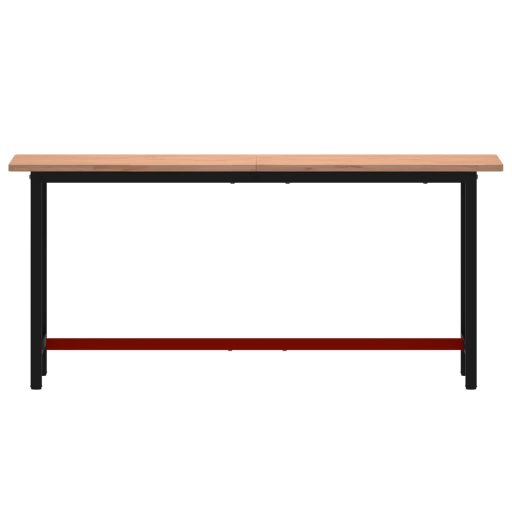 Tömör bükkfa és fém munkaasztallap 180x55x81,5 cm