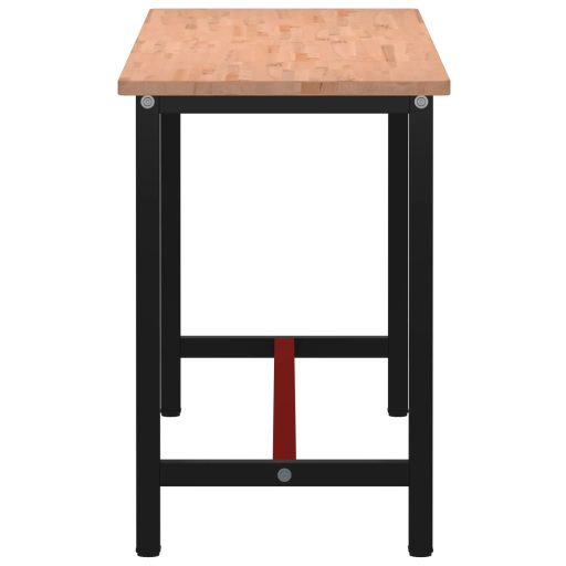 Tömör bükkfa és fém munkaasztallap 180x55x81,5 cm