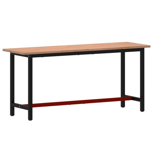 Tömör bükkfa és fém munkaasztallap 180x55x81,5 cm