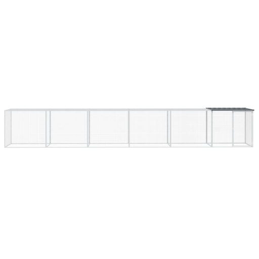 Antracitszürke horganyzott acél tyúkketrec tetővel 603x98x90 cm