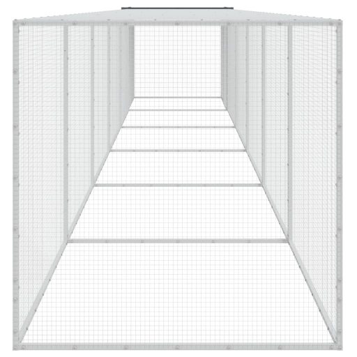 Antracitszürke horganyzott acél tyúkketrec tetővel 603x98x90 cm