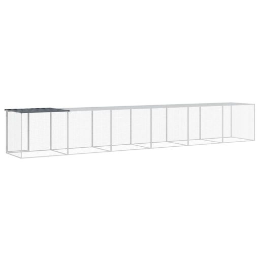 Antracitszürke horganyzott acél tyúkketrec tetővel 603x98x90 cm