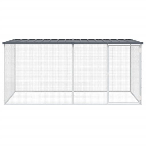 Antracitszürke horganyzott acél tyúkketrec tetővel 203x98x90 cm
