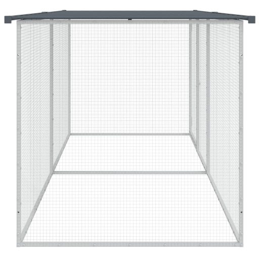 Antracitszürke horganyzott acél tyúkketrec tetővel 203x98x90 cm