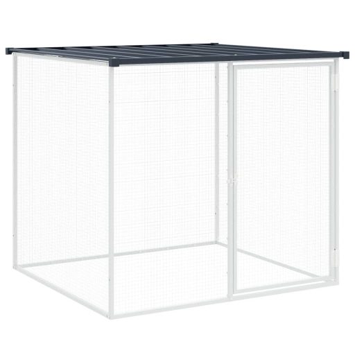 Antracitszürke horganyzott acél tyúkketrec tetővel 203x98x90 cm
