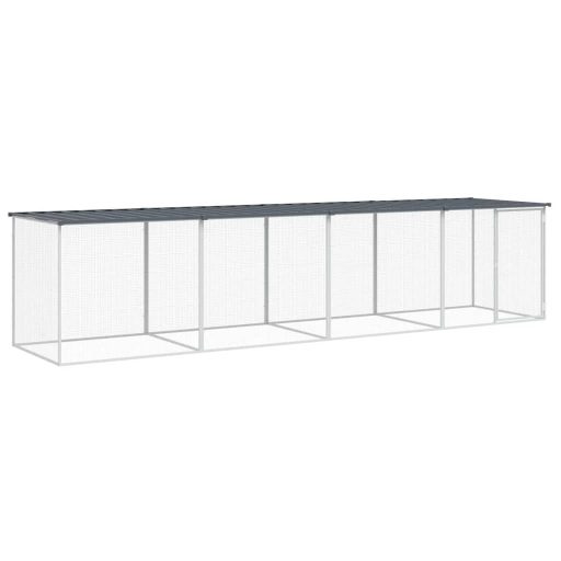 Antracitszürke horganyzott acél tyúkketrec tetővel 403x98x90 cm