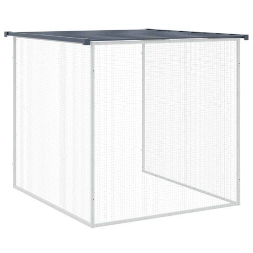 Antracitszürke horganyzott acél tyúkketrec tetővel 403x98x90 cm