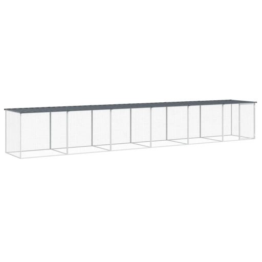 Antracitszürke horganyzott acél tyúkketrec tetővel 603x98x90 cm