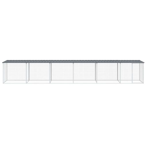 Antracitszürke horganyzott acél tyúkketrec tetővel 603x98x90 cm