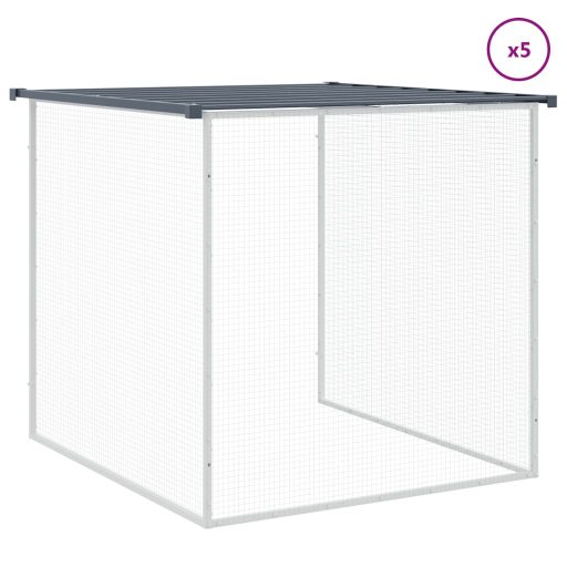 Antracitszürke horganyzott acél tyúkketrec tetővel 603x98x90 cm