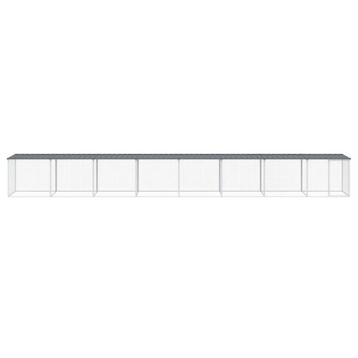 Antracitszürke horganyzott acél tyúkketrec tetővel 803x98x90 cm
