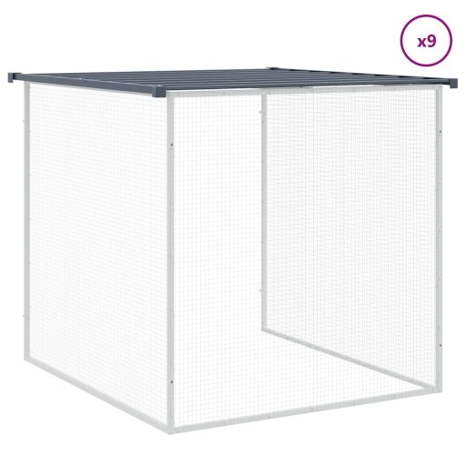 Antracitszürke horganyzott acél tyúkketrec tetővel 1003x98x90cm