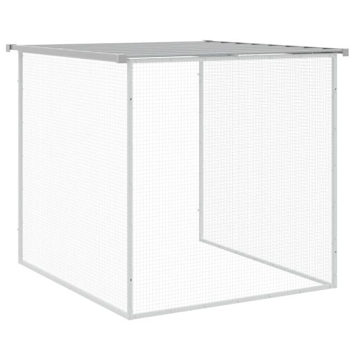Világosszürke horganyzott acél tyúkketrec tetővel 203x98x90 cm