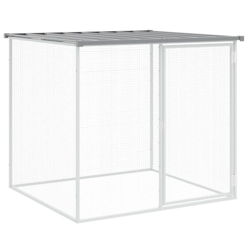 Világosszürke horganyzott acél tyúkketrec tetővel 803x98x90 cm