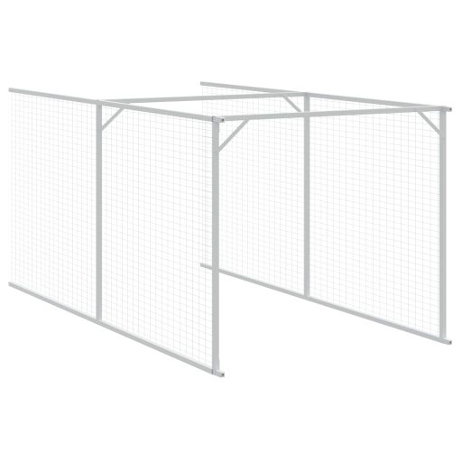 Antracitszürke horganyzott acél kutyakennel 117 x 405 x 123 cm