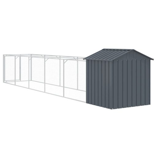 Antracitszürke horganyzott acél kutyakennel 117 x 609 x 123 cm