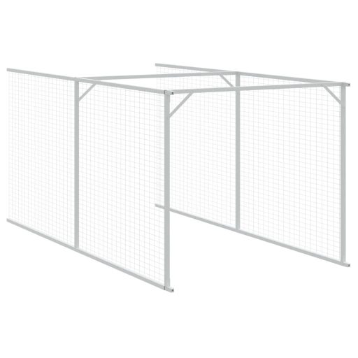 Antracitszürke horganyzott acél kutyakennel 117 x 609 x 123 cm