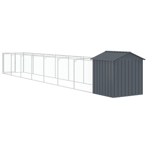 Antracitszürke horganyzott acél kutyakennel 117 x 813 x 123 cm