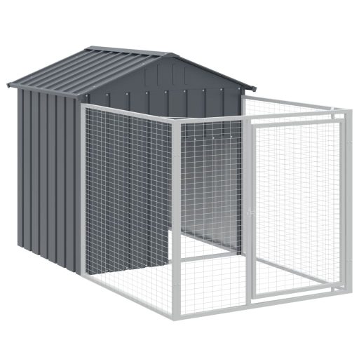 Antracitszürke horganyzott acél kutyakennel 117 x 813 x 123 cm
