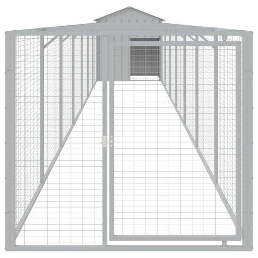 Világosszürke horganyzott acél kutyakennel 117 x 813 x 123 cm