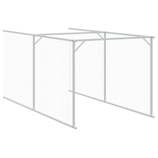 Antracit horganyzott acél kutyakennel kifutóval 110x405x110 cm