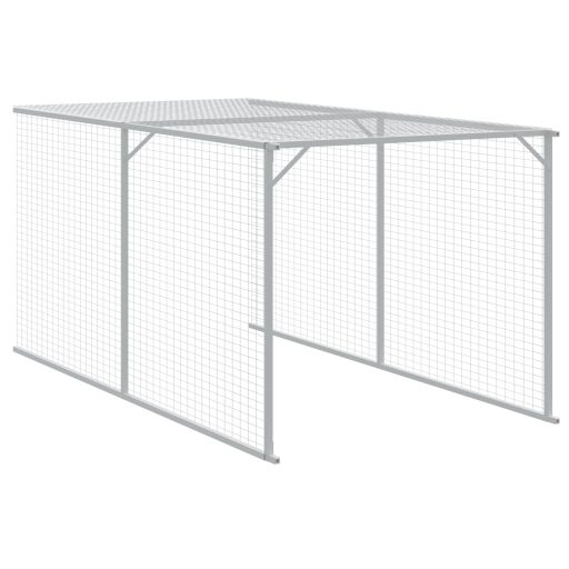 Világosszürke horganyzott acél tyúkketrec 110x405x110 cm
