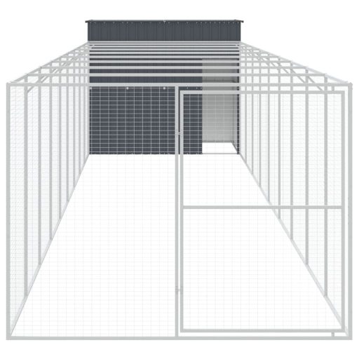 Antracitszürke horganyzott acél kutyakennel 214x1069x181 cm